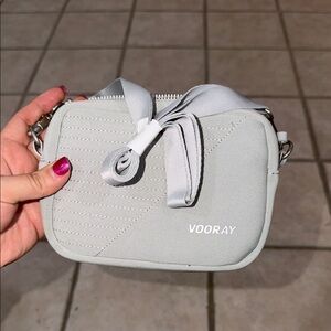 Vooray Champion Crossbody Pouch Small Purse Gray Pockets zip pocket Travel